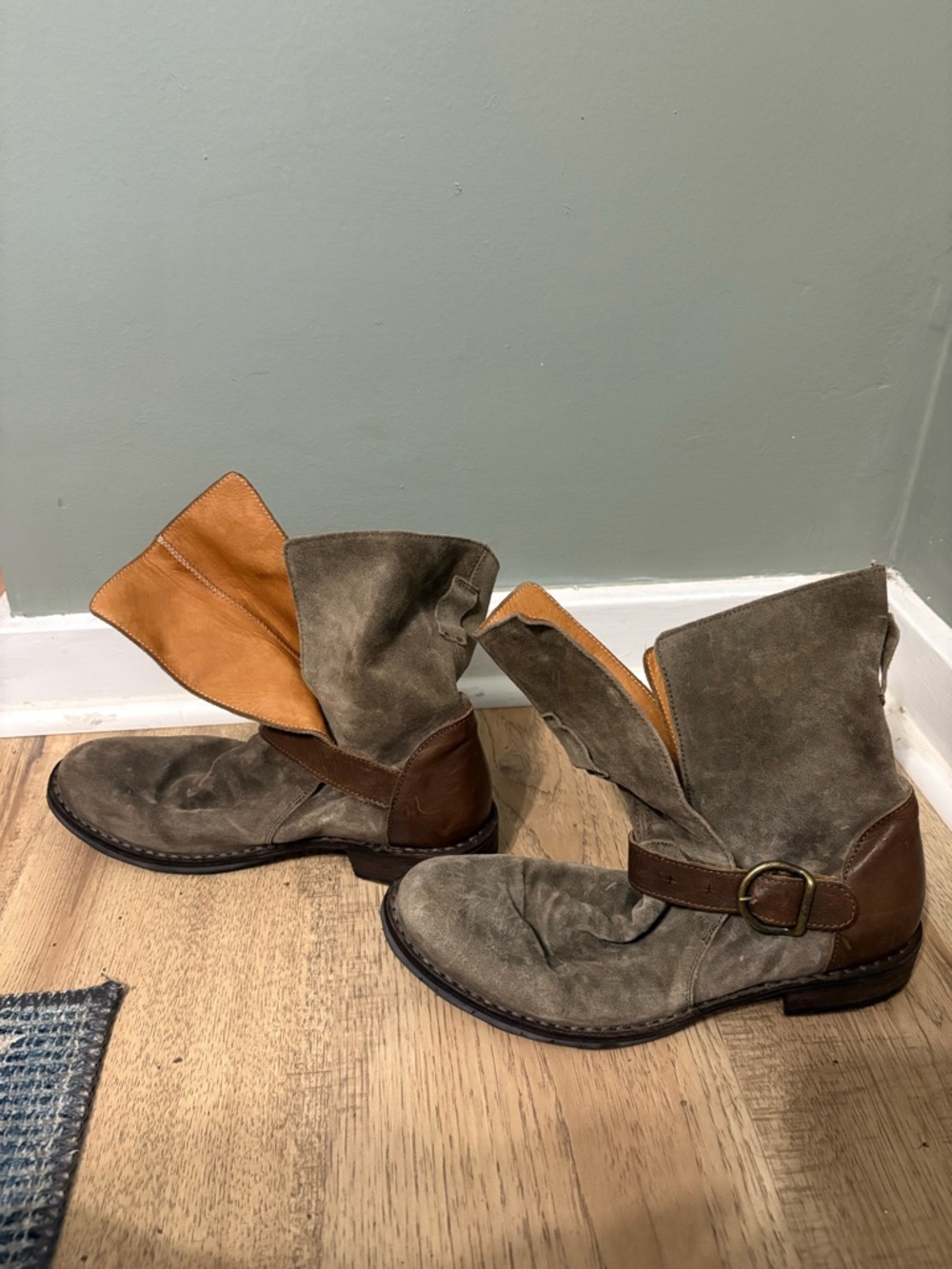 FIORENTINI+BAKER 'Testa' Brown Suede 2 Strap Moto Boots size 38